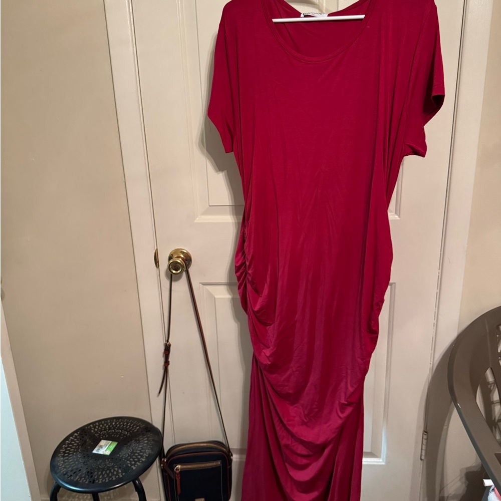 Elegant Red Maxi Dress maternity